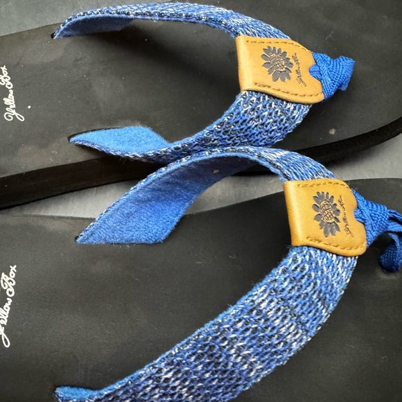 Yellow Box Flip Flops Fayne Women's Blue & Silver Metallic Comfort Sandals SZ 7 - Picture 7 of 16